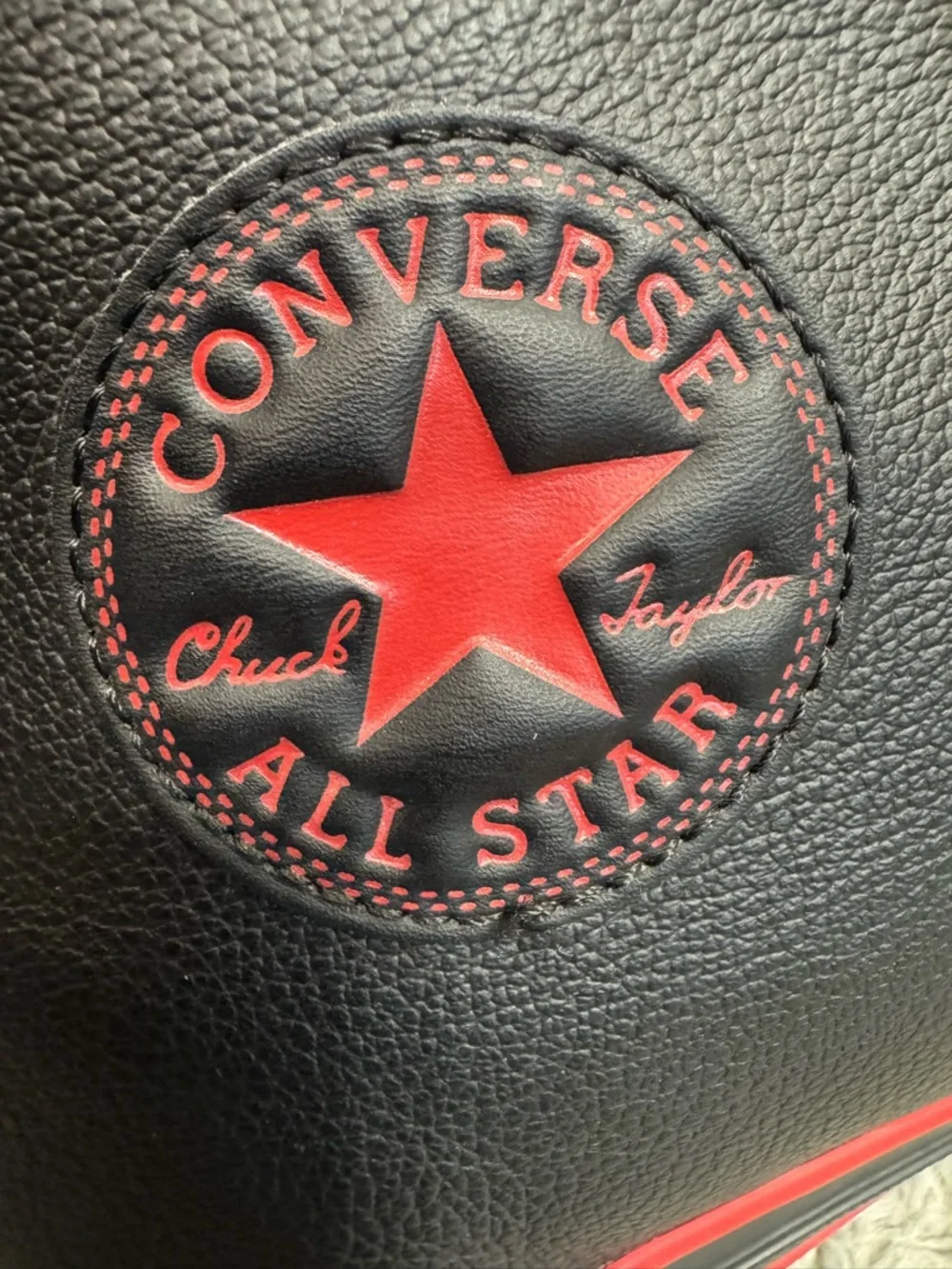 Converse Black High-Top Sneakers with Red Accents - Picture 4 of 11